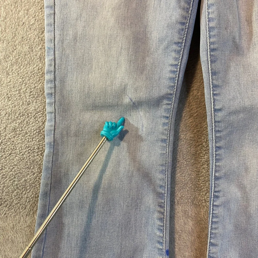 Cat & Jack Flare Jeans Kids Size 12 Light Wash Blue Pull On Denim FLAW